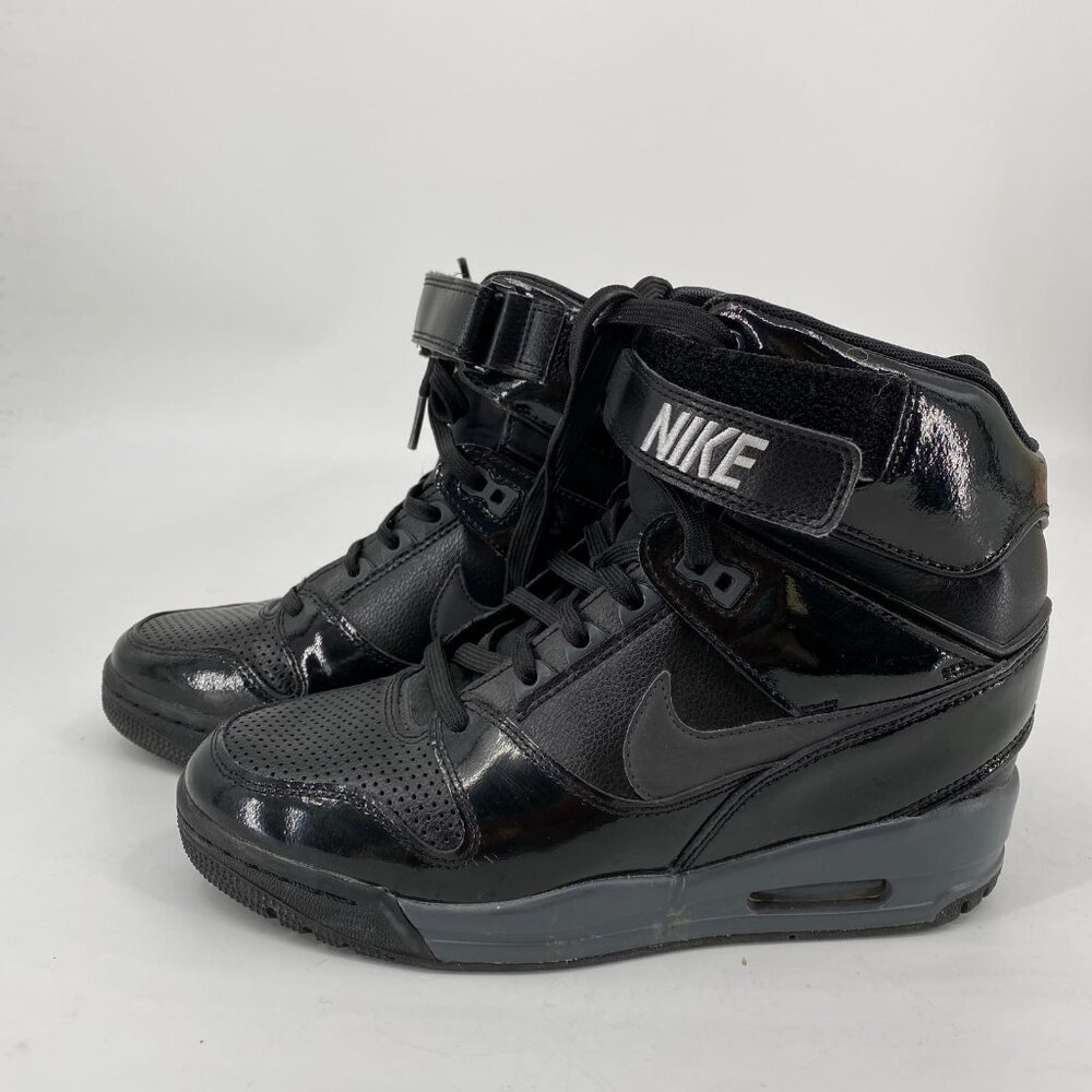 Nike Air Black Leather Classic Athletic Sneakers | Size 9 - Picture 4 of 7